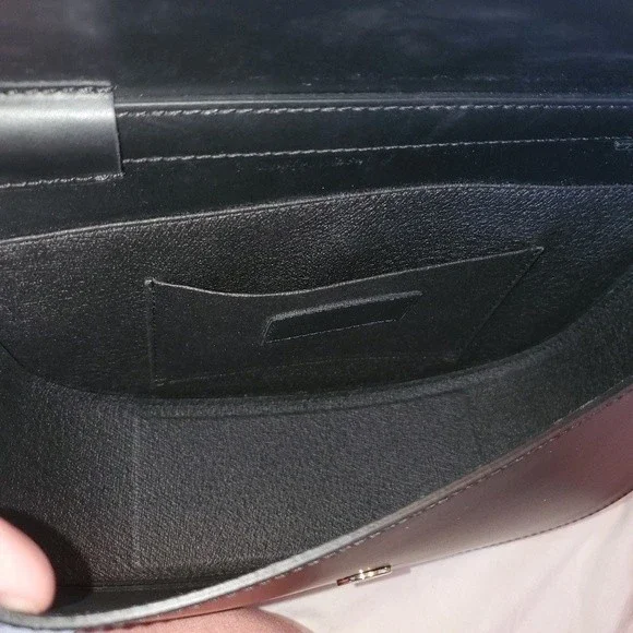 NWT Valentina Fiore Italian Black and Brown Leather Crossbody - Picture 4 of 16